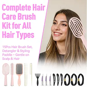 New Design 15PCS Comb Set Professional Hair Styling Kit with Wide & Fine Tooth Combs Comfortable Hair Styling Tools for All People